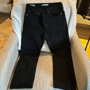 Levi’s wedgie straight black denim button fly jeans size 27